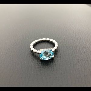 Pandora Blue Gem Ring - Size 8